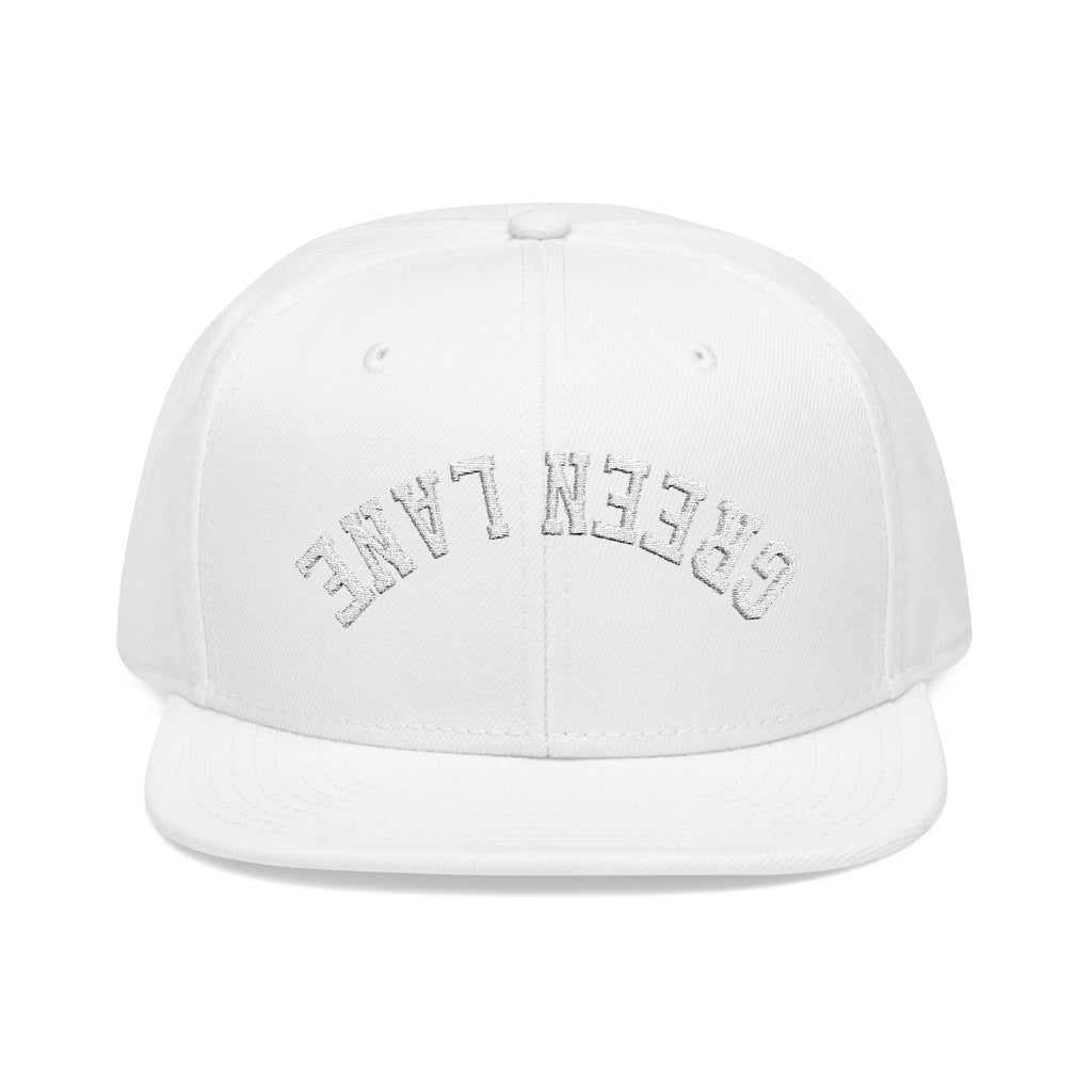 Embroidered CGL Flat Bill Snapback Hat - Curved Text Streetwear Cap
